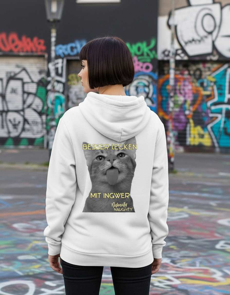 Naturally Naughty | Frecher Katzen Zipper Hoodie: Besser Lecken mit Ingwer