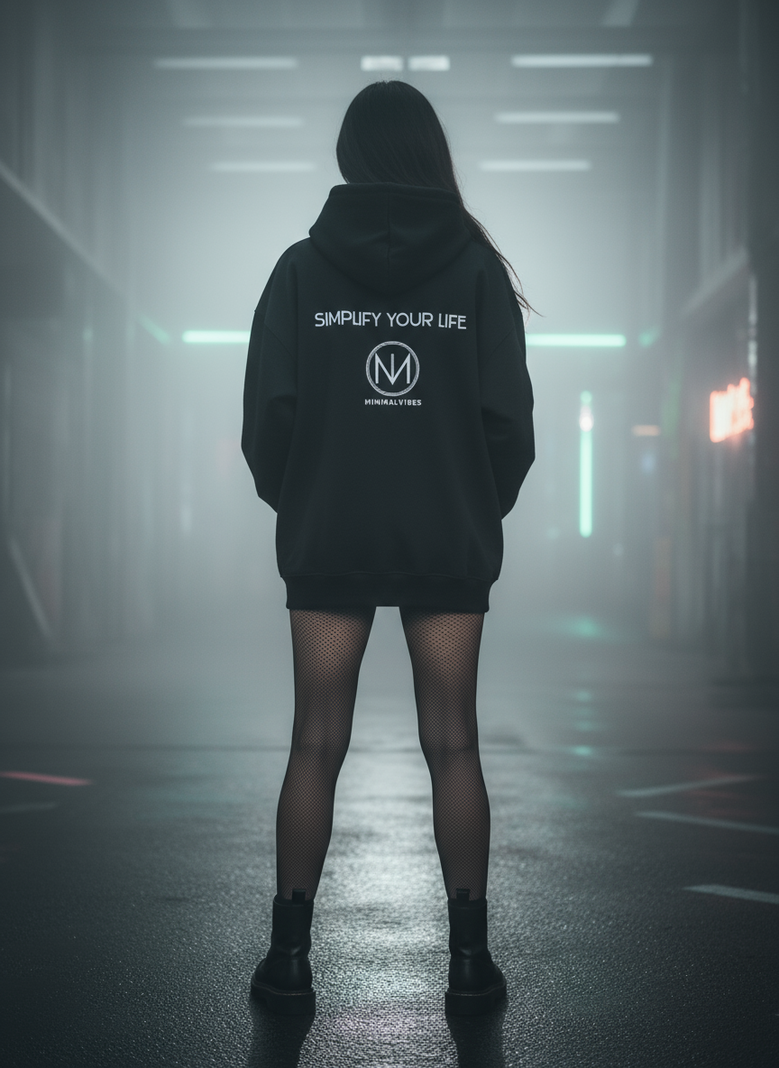 Unisex – Oversize Zipper Hoodie – Simplify Your Life Statement – Backprint