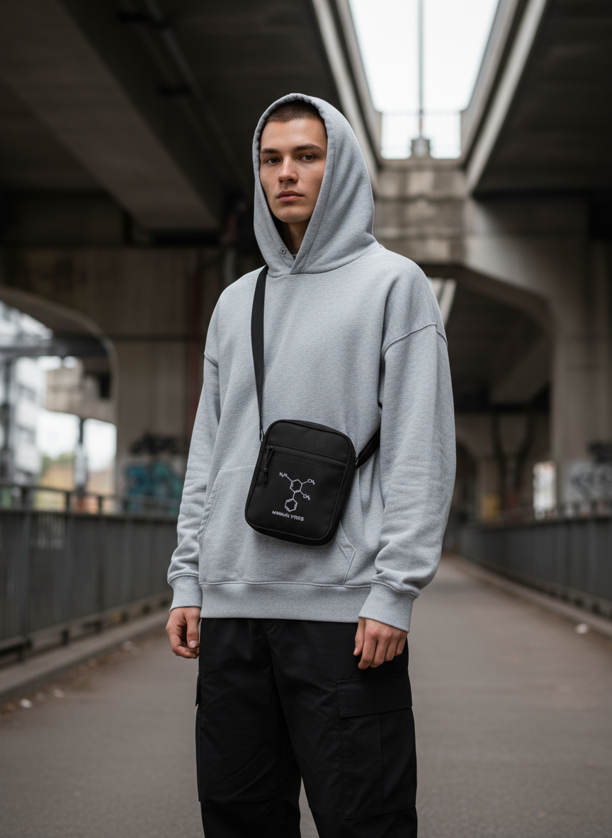 Unisex – Umhängetasche – Strukturformel Statement – Frontprint