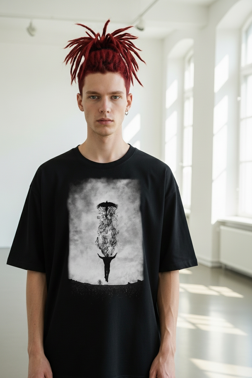 Unisex – Oversized Shirt – Spirit Rising Print – Frontprint