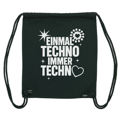 Unisex – Turnbeutel – Einmal Techno Immer Techno Statement – Frontprint – Minimal Vibes Berlin Techno Streetwear