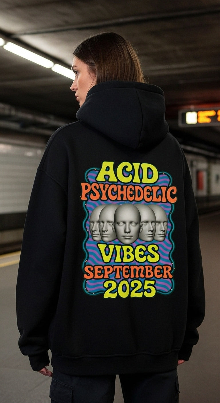 Unisex – Oversize Hoodie – ACID PSYCHEDELIC Print – Backprint