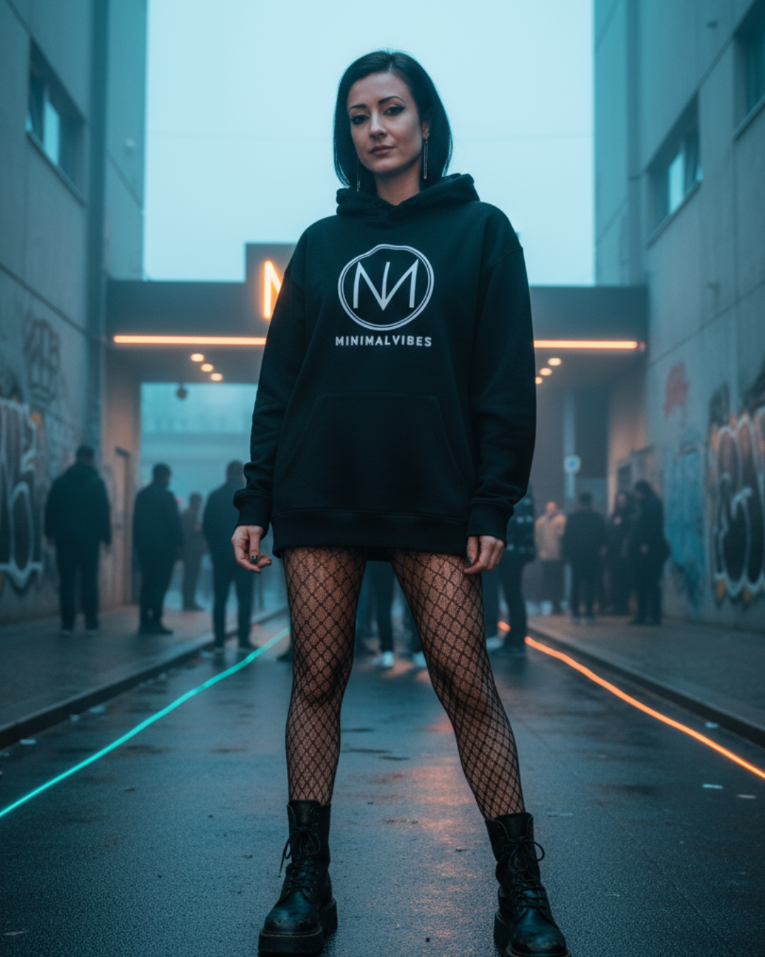 Unisex – Organic Hoodie – Minimal Vibes Logo Print – Frontprint