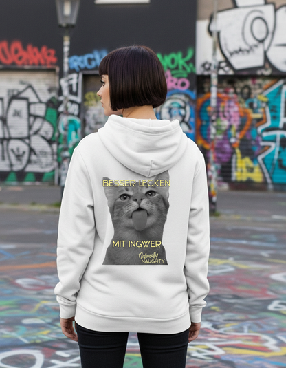 Naturally Naughty | Frecher Katzen Zipper Hoodie: Besser Lecken mit Ingwer