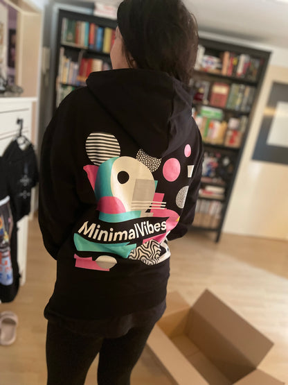 Unisex – Oversized Zipper Hoodie – Geometric Vibes Print – Backprint