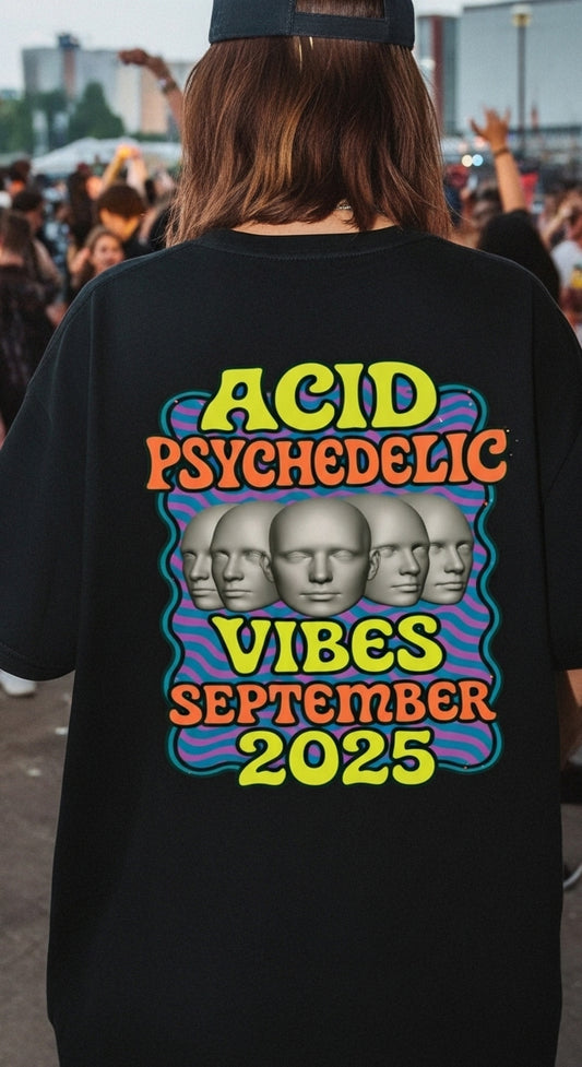 Unisex – Oversize Shirt – Acid Psychedelic Vibes Print – Backprint