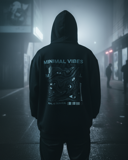 Unisex – Oversized Zipper Hoodie – Surreal Statement Print – Backprint