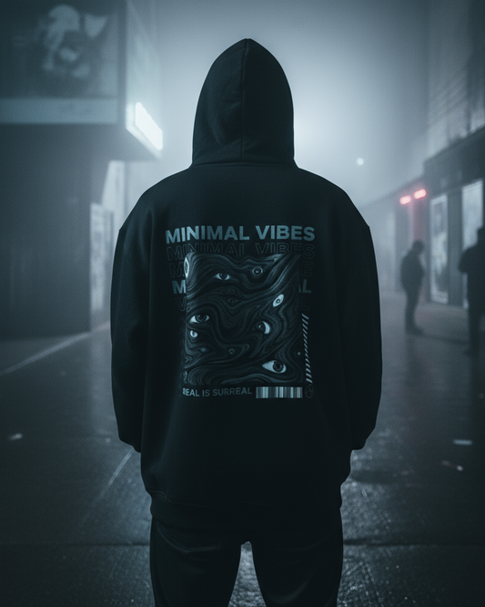 Unisex – Oversized Zipper Hoodie – Surreal Statement Print – Backprint