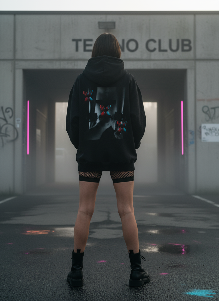 Unisex – Oversized Hoodie – Glitch Kink X Print – Backprint