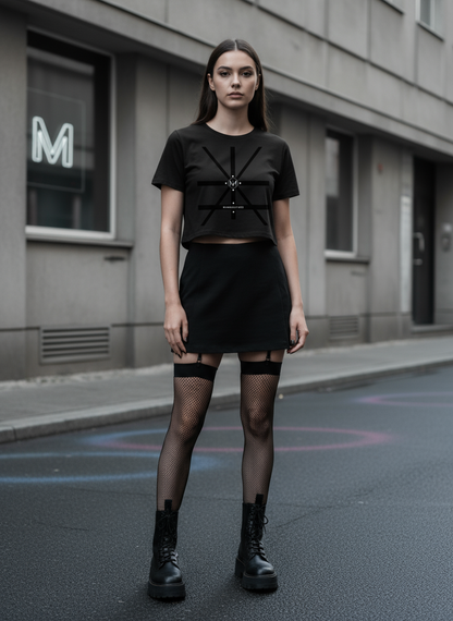 Damen – Crop Top – Harness Print – Frontprint