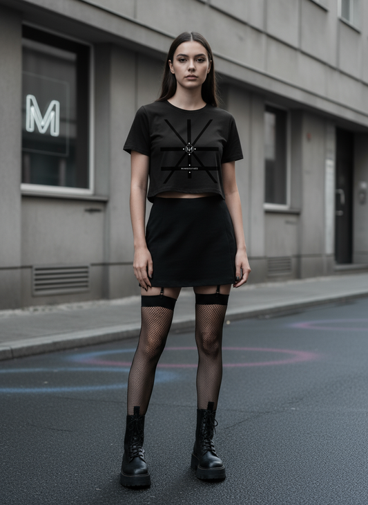 Damen – Crop Top – Harness Print – Frontprint