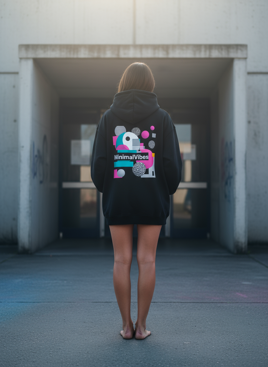 Unisex – Oversized Hoodie – Abstract-Geometric Print – Backprint