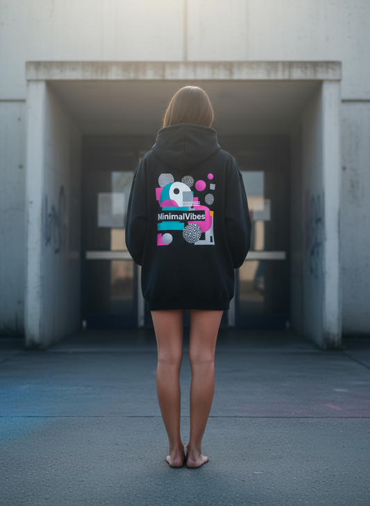 Unisex – Oversized Hoodie – Abstract-Geometric Print – Backprint