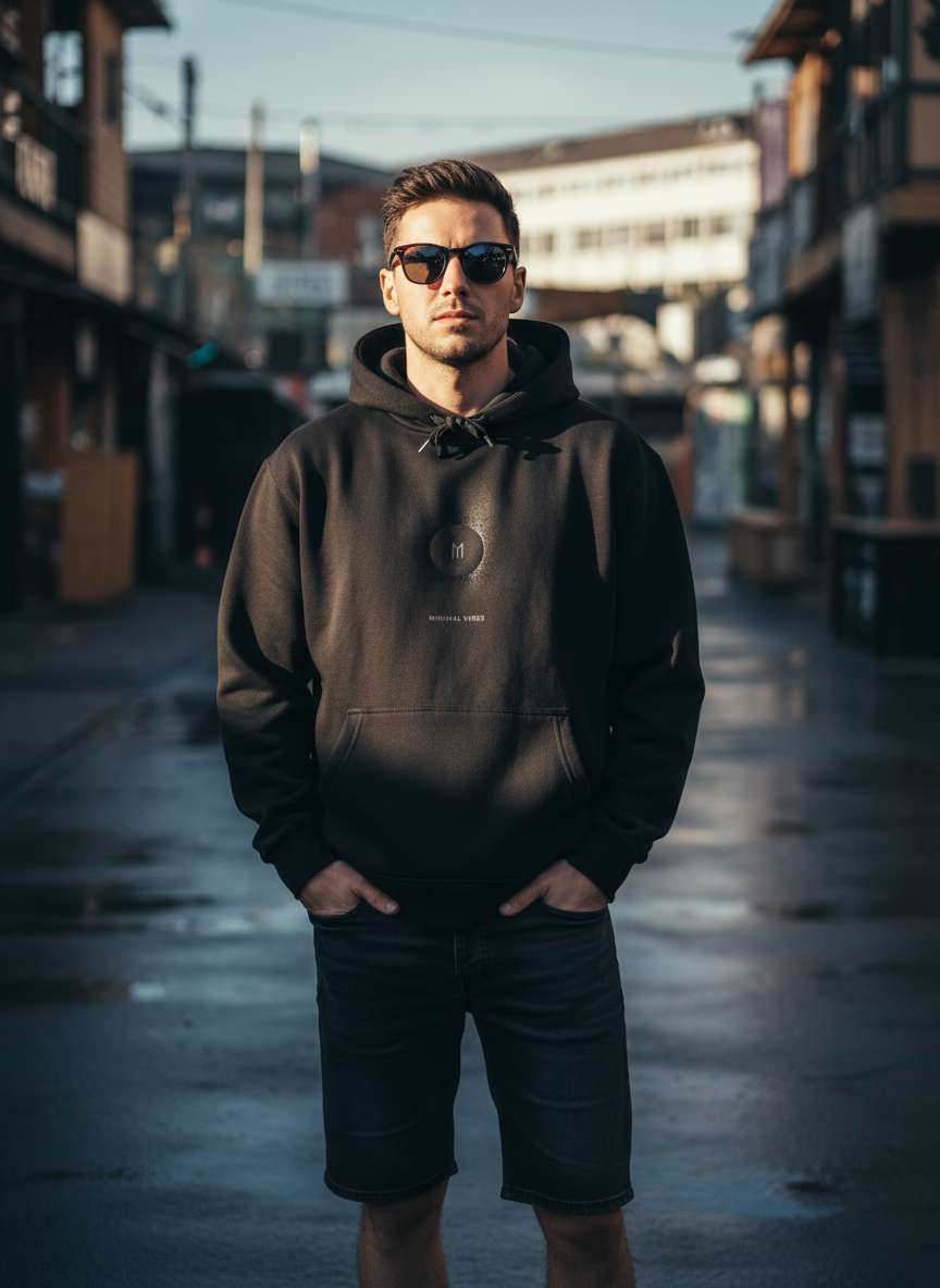 Unisex – Premium Hoodie – Minimal 'M' Logo & Schriftzug – Frontprint