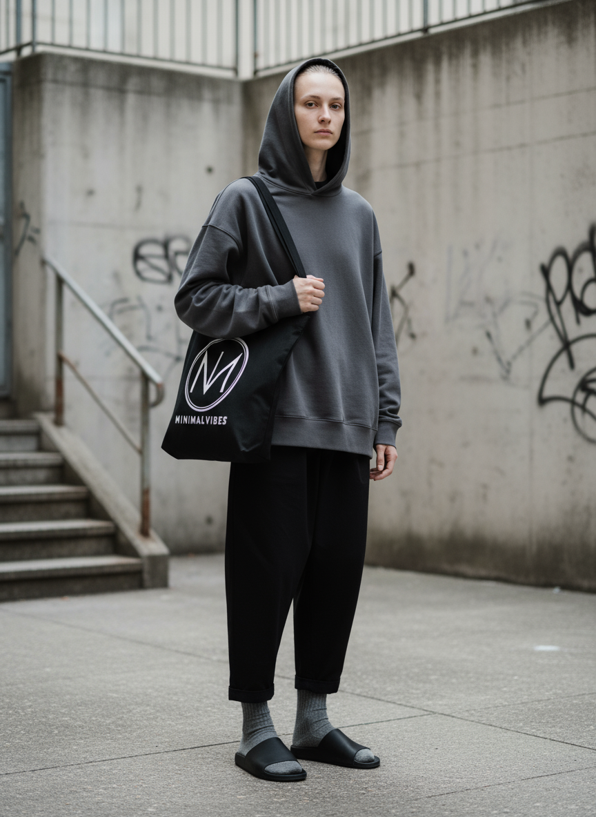 Jutebeutel – Minimal Vibes Logo Print – Frontprint