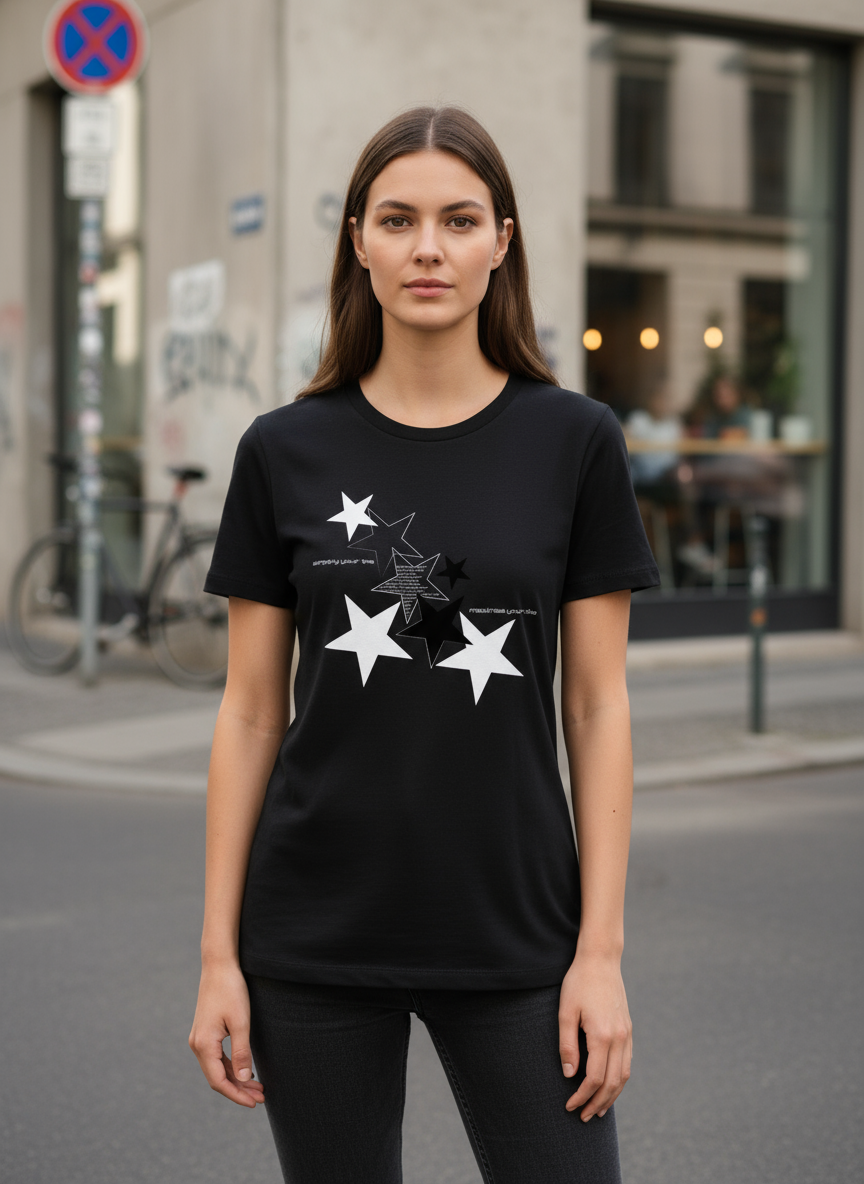 Damen – Organic Shirt – Cosmic Glow – Frontprint