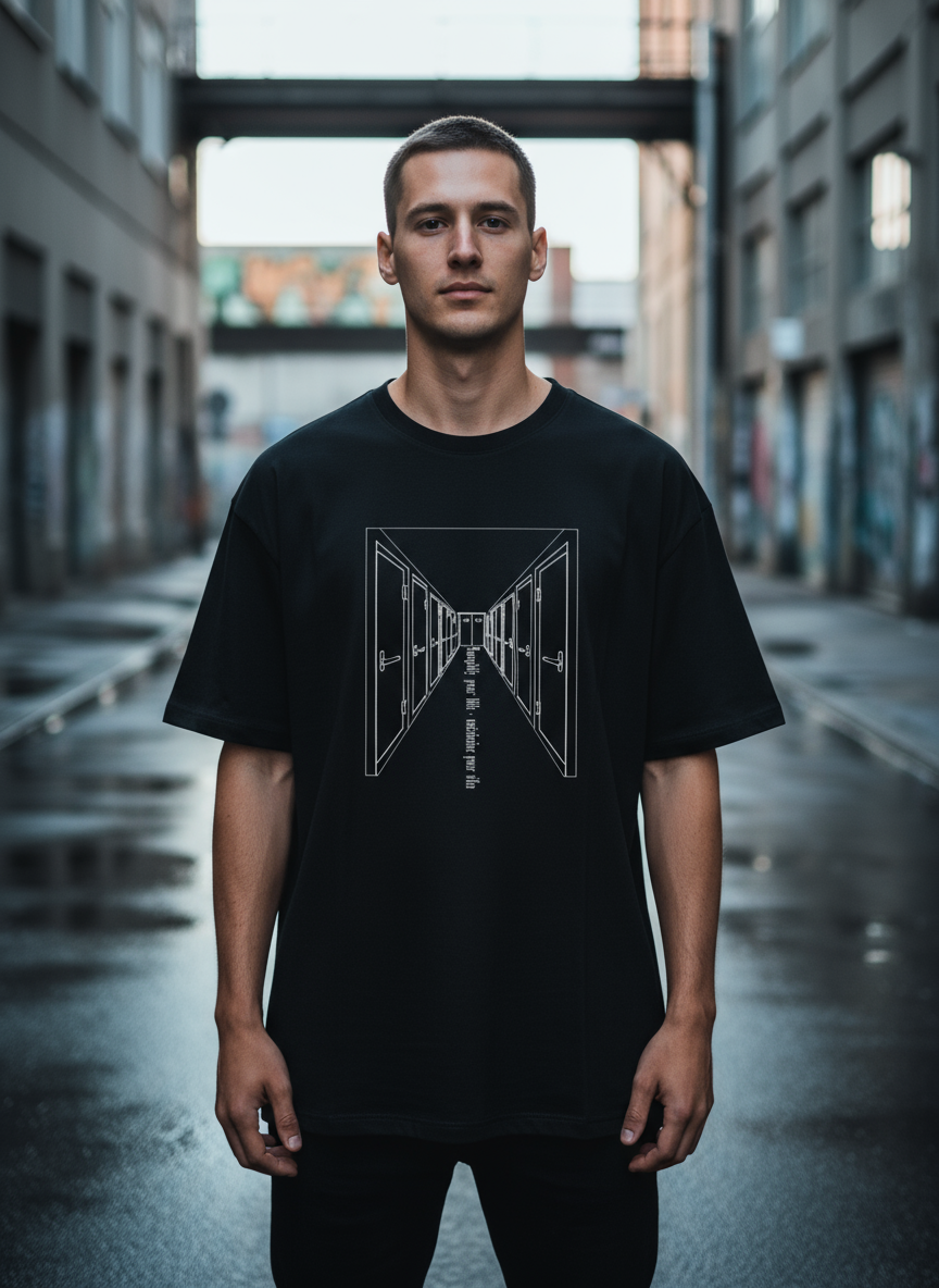 Herren – Organic Shirt – Corridor & Statement Print – Frontprint