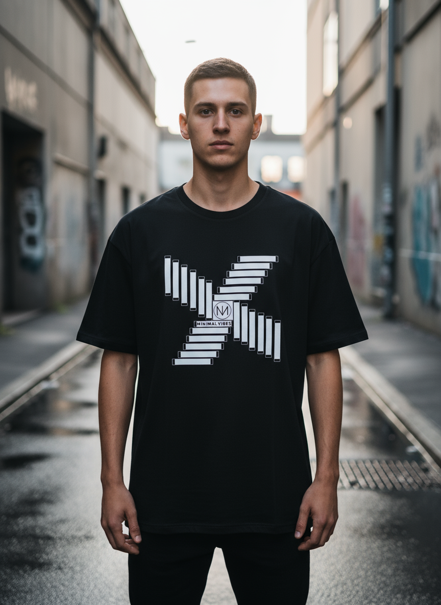 Herren – Organic Shirt – Geometric X Logo Print – Frontprint