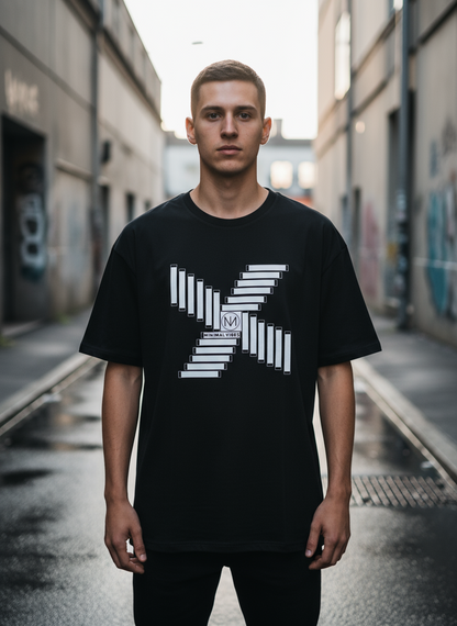 Herren – Organic Shirt – Geometric X Logo Print – Frontprint