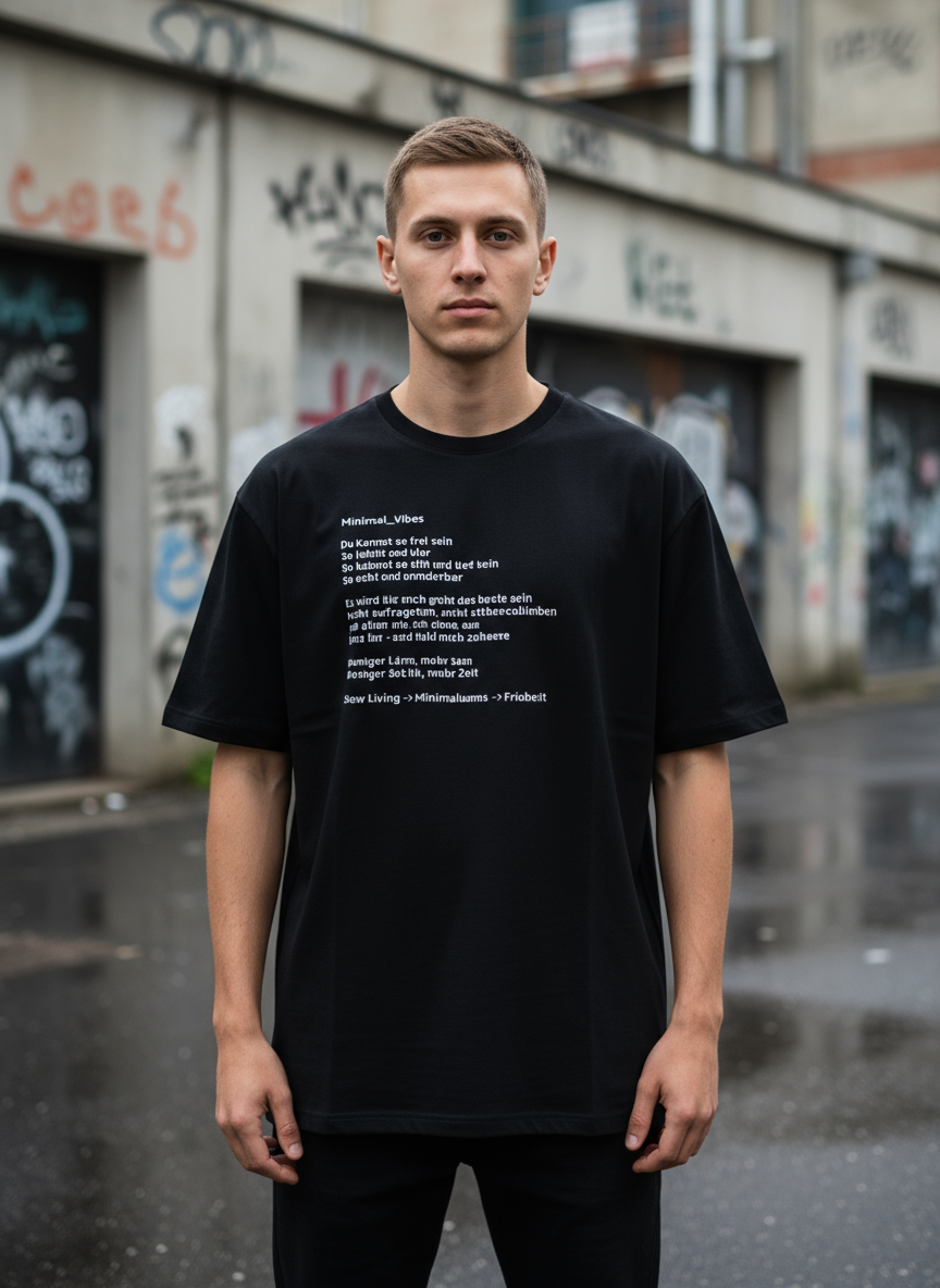 Herren – Organic Shirt – Mindful Statement & Logo Print – Front & Back Print