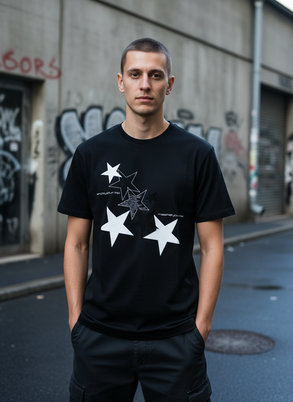 Herren – Organic Shirt – Star Print – Frontprint