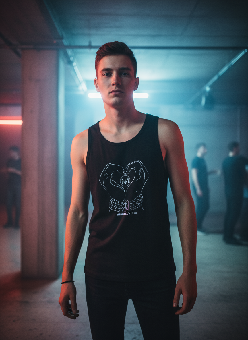 Herren – Premium Organic Tanktop – BDSM Heart Print – Frontprint