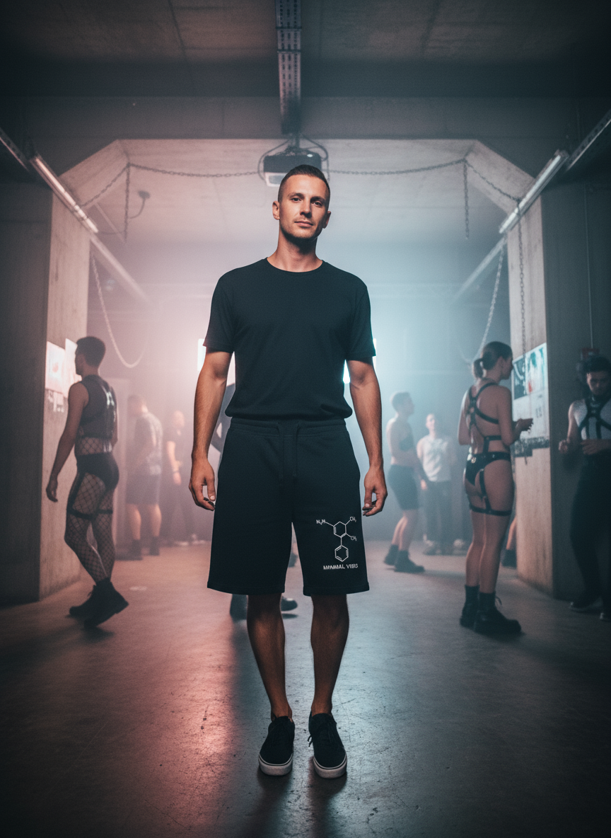 Unisex – Shorts – Chemische Strukturformel & Minimal Vibes Print – Frontprint