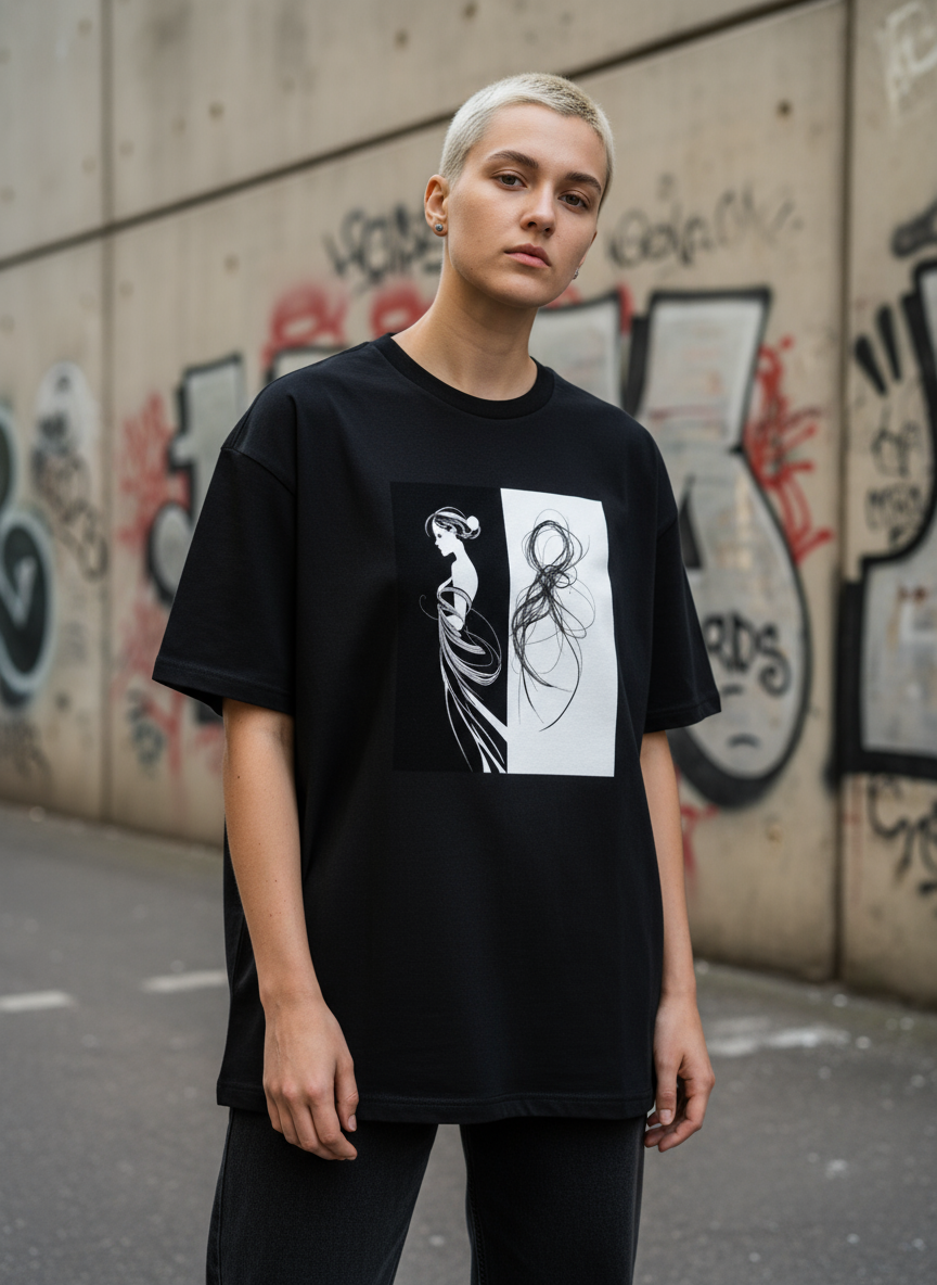 Unisex – Oversize Shirt – Divided Kink Art – Frontprint