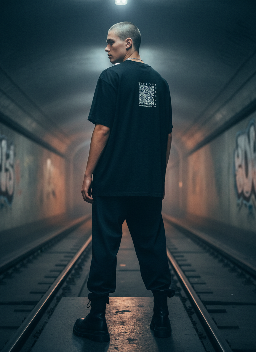 Unisex – Oversized Shirt – U-BAHN RAVER Graffiti Print – Frontprint