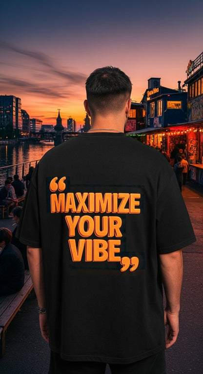 Unisex – Oversized Shirt – SIMPLIFY YOUR LIFE & MAXIMIZE YOUR VIBE Statement Print – Front & Back Print