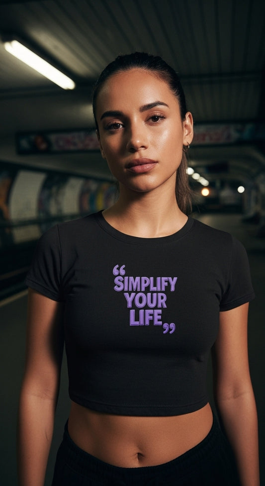 Damen – Ladies Cropped Tee – Statement Print – Front & Back Print