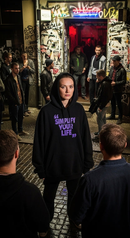 Unisex – Oversized Hoodie – Simplify Your Life, Maximize Your Vibe – Front & Back Print