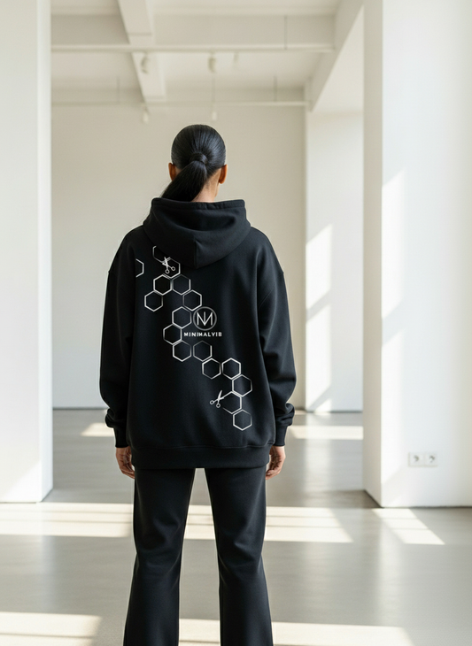 Unisex – Oversized Hoodie – Geometric Vibes Print – Backprint